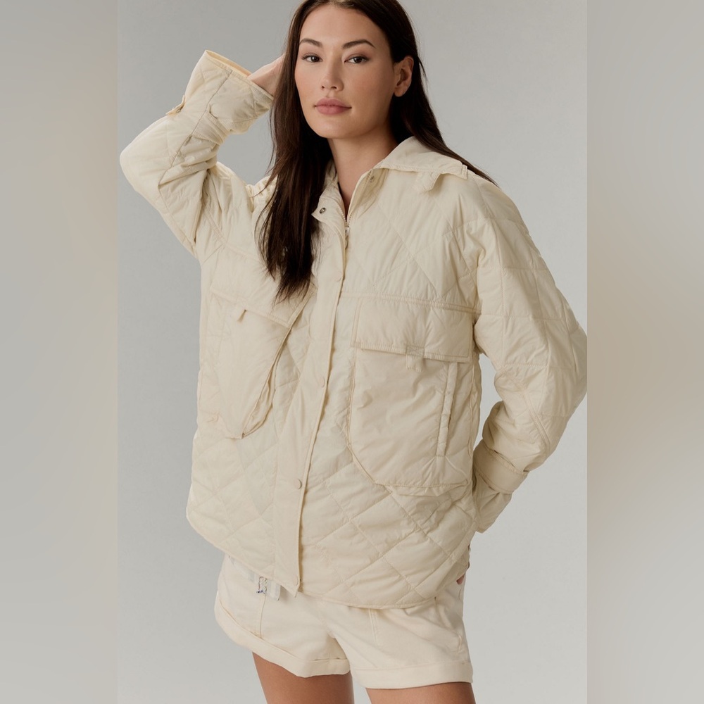 Anthropologie Quilted Jacket in Cream